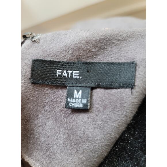 Fate Faux Suede Dress Womens Medium Taupe Polyester Blend Short Sleeve - Picture 10 of 12